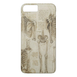 Da Vinci's Human Skeleton Anatomy Sketches iPhone 8 Plus / 7 Plus Hoesje