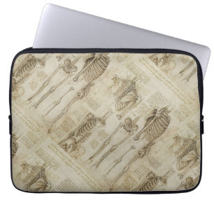 Da Vinci's Human Skeleton Anatomy Sketches Laptop Sleeve