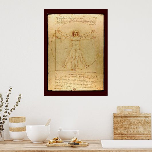 Da Vinci's kosmische Man Poster (Keuken)