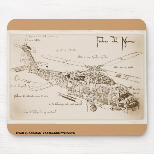 Da Vinci's MH-60 Seahawk Mousepad Muismat (Voorkant)