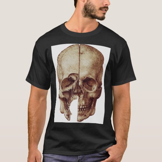 Da Vinci's schedel Honkbal ¾ Sleeve T-shirt (Voorkant)