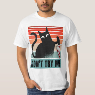 Daag me niet uit, Moodycat met mes Uitnodiging T-shirt