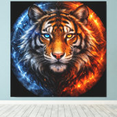 Daagwear – Duality Tiger | Fire & Ice Spirit Canvas Afdruk (Insitu (Houten vloer))
