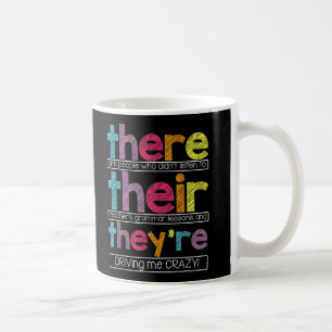 Daar hun Theyre Engels grammatica leraar Humor Koffiemok