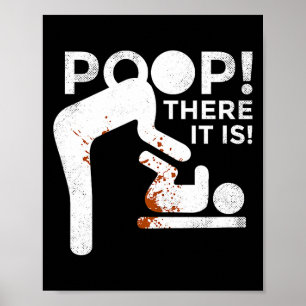 Daar is het, mama papa baby luier verschonen grapp poster