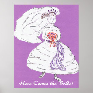 Daar komt de bruid poster