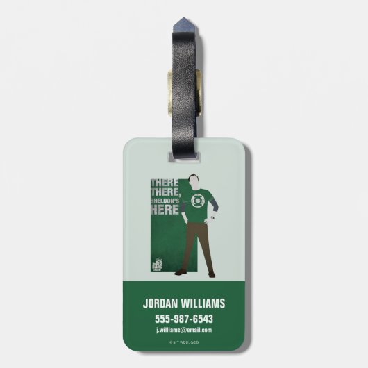 Daar, Sheldon is hier. Bagagelabel (Achterkant verticaal)
