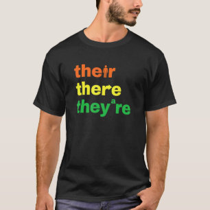 Daar zijn ze Grammar Nerd Engels leraar J T-shirt