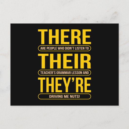 Daar zijn ze leraar Engels Briefkaart (Voorkant)