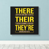 Daar zijn ze leraar Engels Canvas Afdruk (Insitu (Houten vloer))