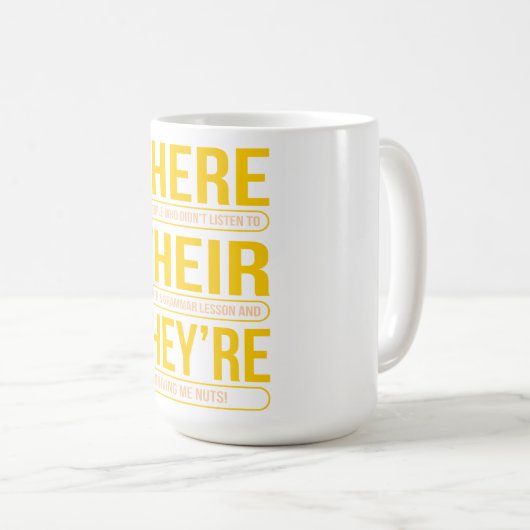 Daar zijn ze leraar Engels Koffiemok (Voorkant rechts)