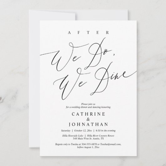 Daarna gaan we eten, een bruiloft en dansen kaart (Voorkant)