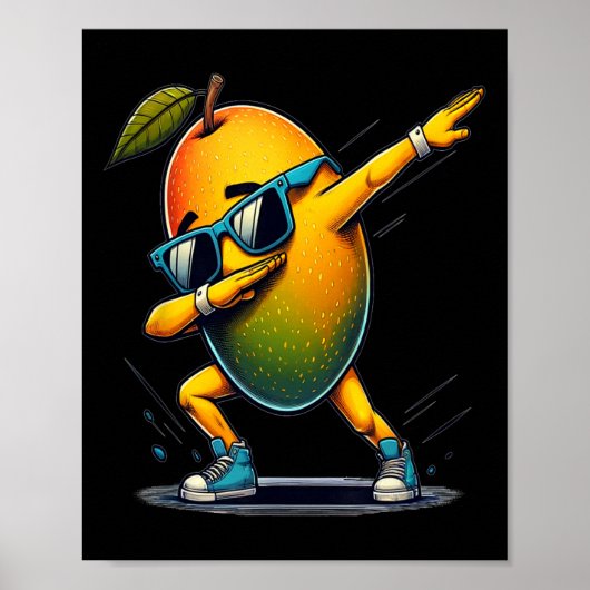 Dab Dance Mango Grappig Dansen Dabbing Fruit Poster (Voorkant)