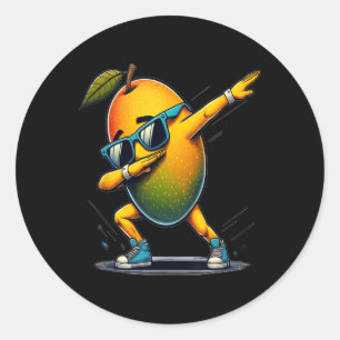 Dab Dance Mango Grappig Dansen Dabbing Fruit Ronde Sticker