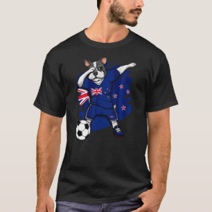Dab French Bulldog New Zealand Soccer Fans Jersey T-shirt