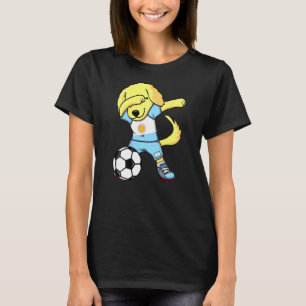 Dab Golden Retriever Argentina Soccer Fan Jersey F T-shirt