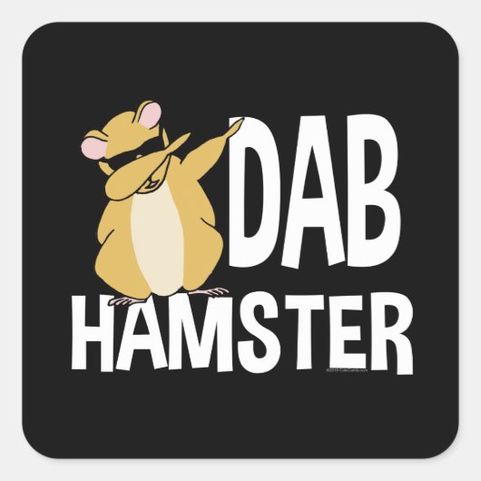 dab hamster grappig schattig dabbing dier dans vierkante sticker (Voorkant)
