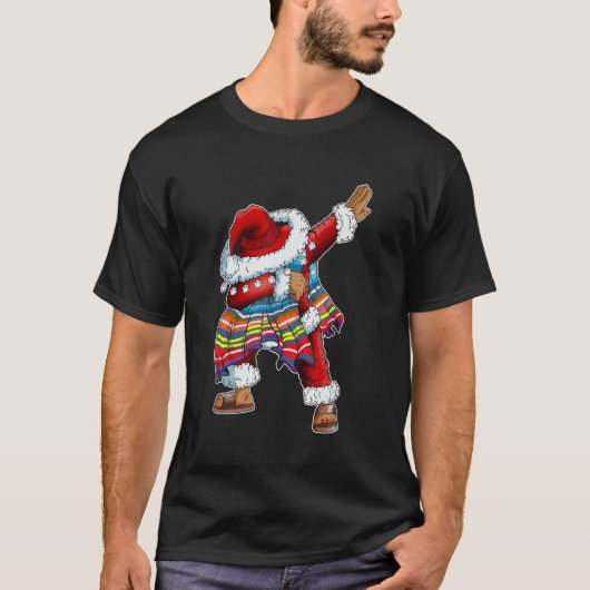 Dab Santa Claus With Mexican Poncho Is Dabbing T-shirt (Voorkant)
