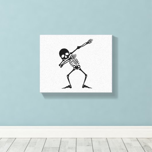 Dab skelet dabbing skelet - schedel mannen shirt canvas afdruk (Insitu (Houten vloer))