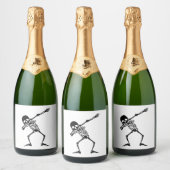 Dab skelet dabbing skelet - schedel mannen shirt sparkling wijnetiket (Flessen)