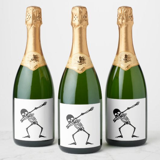 Dab skelet dabbing skelet - schedel mannen shirt sparkling wijnetiket (Flessen)
