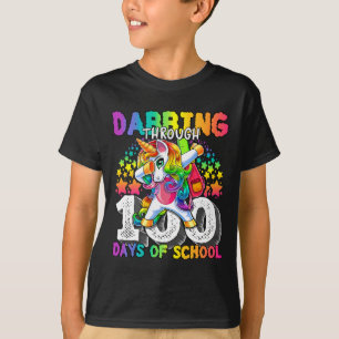 Dabben door 100 dagen school Dabben eenhoorn T-shirt