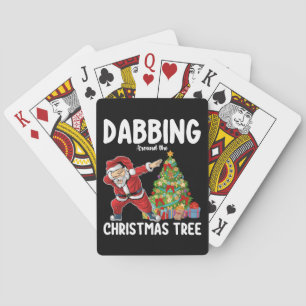 Dabben rond de kerstboom Santa Holiday Pokerkaarten