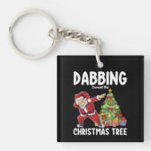 Dabben rond de kerstboom Santa Holiday Sleutelhanger (Voorkant)