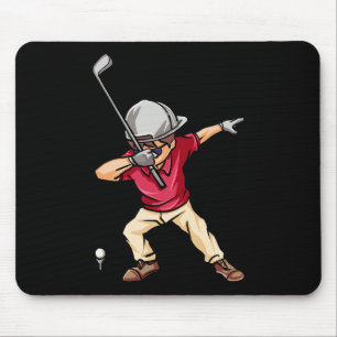 Dabbende golfspeler golfer golfen grappige kindere muismat