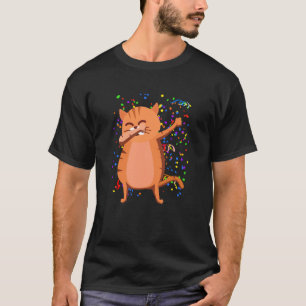 Dabbende Kat Feest Confetti Dier Huisdier Eigenaar T-shirt
