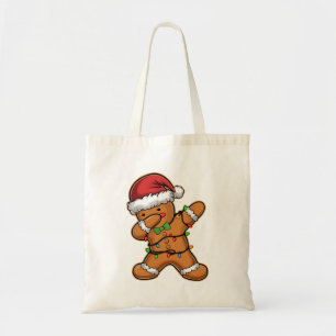 Dabbende Kerstboom Licht van Peperkoek Tote Bag