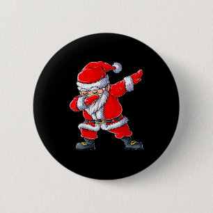 Dabbende kerstman Kerst jongens Mannen Grappige Ke Ronde Button 5,7 Cm
