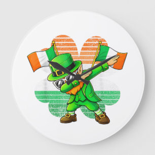 Dabbende Leprechaun voor Kinderen Jongens Mannen J Grote Klok