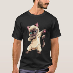 Dabbende Siamese Kat Dansontwerp voor Kat Liefhebb T-shirt