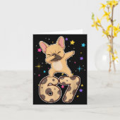 Dabbing 67 French Bulldog 67 Dog Funny Six Seven M Kaart (Gele Bloem)