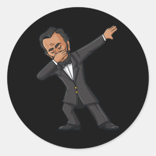 Dabbing Abraham Lincoln 4 juli Abe Dab Boys G Ronde Sticker