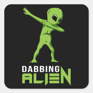 Dabbing Alien Area 51 Ufo Space Aliens Funny Gift Vierkante Sticker
