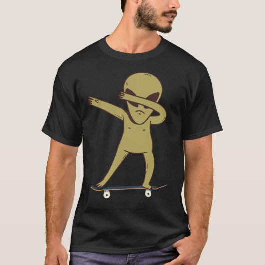Dabbing Alien Skater Skateboard Dab T-shirt (Voorkant)