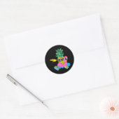 Dabbing Ananas Flamingo Float Aloha Stranden Ronde Sticker (Envelop)