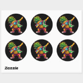 Dabbing Ananas Zonnebril Stranden Ronde Sticker (Vel)