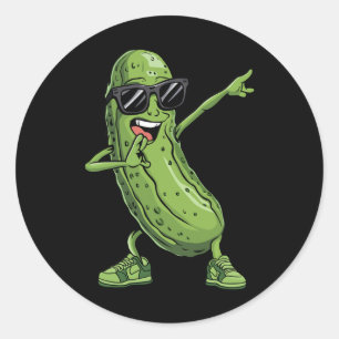Dabbing augurk dansen komkommer grappig sungl prod ronde sticker