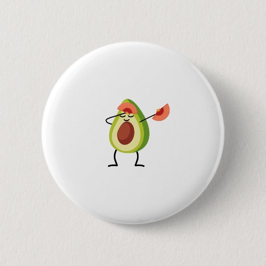 Dabbing Avocado Chinese dans-design Ronde Button 5,7 Cm (Voorkant)