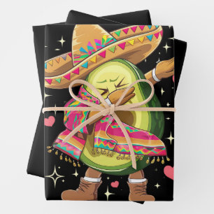 Dabbing Avocado Cinco De Mayo Grappige Mexicaanse  Inpakpapier Vel