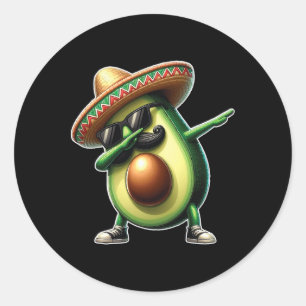 Dabbing Avocado Grappig Veganistisch Eten Liefhebb Ronde Sticker