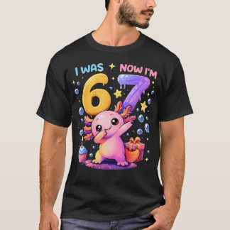 Dabbing Axolotl 7e Verjaardag Ik Was 6 Nu Ben IK T-shirt