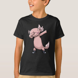 Dabbing Axolotl Salamander as kids, boys and girls T-shirt
