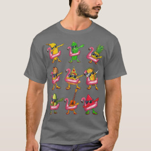 Dabbing Banana Flamingo Float Summer Fruit Kinder T-shirt