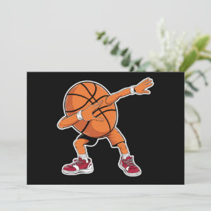 Dabbing Basketbal Bal Grappige Sportspeler Kaart