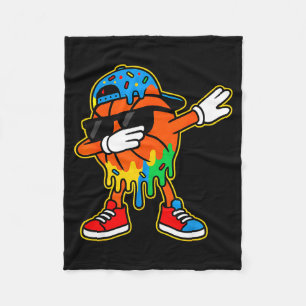 Dabbing Basketbal Ijs Drip Jongens Basketbal  Fleece Deken