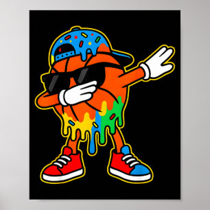 Dabbing Basketbal Ijs Drip Jongens Basketbal Poster